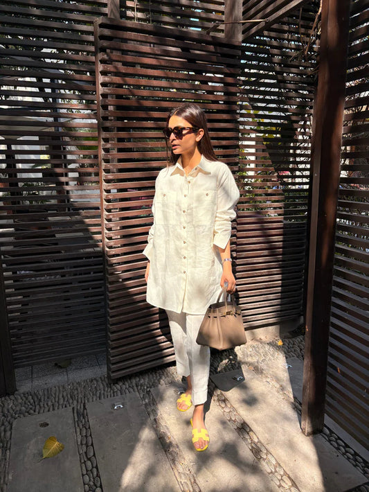 COLLARED LINEN SET | Sak Atelier