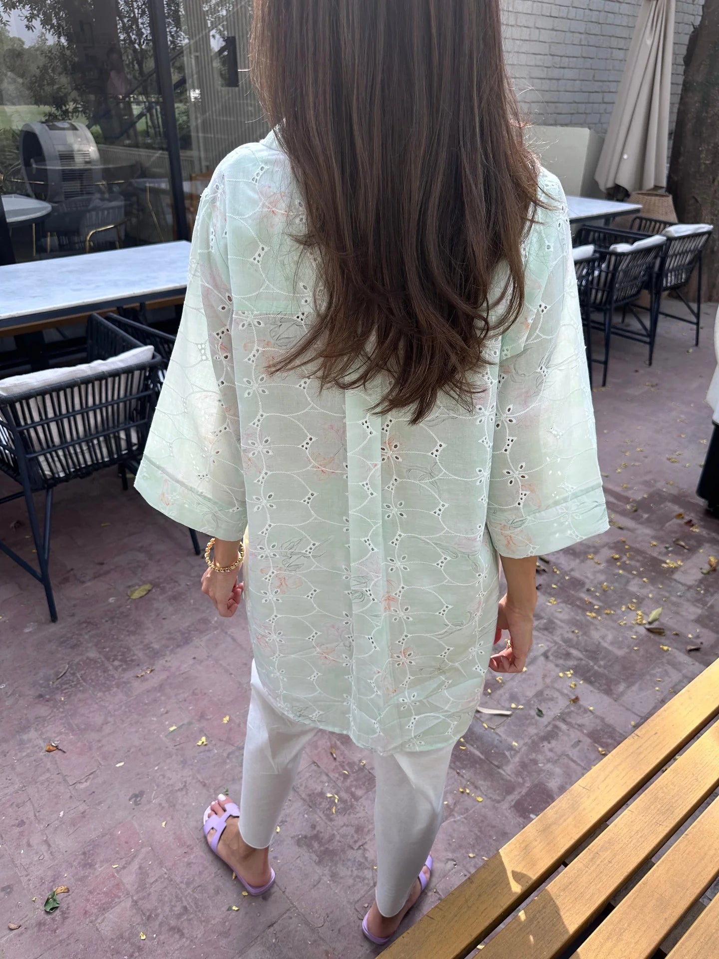Sak Atelier Green Lawn Toby Tunic with Tulip Shalwar