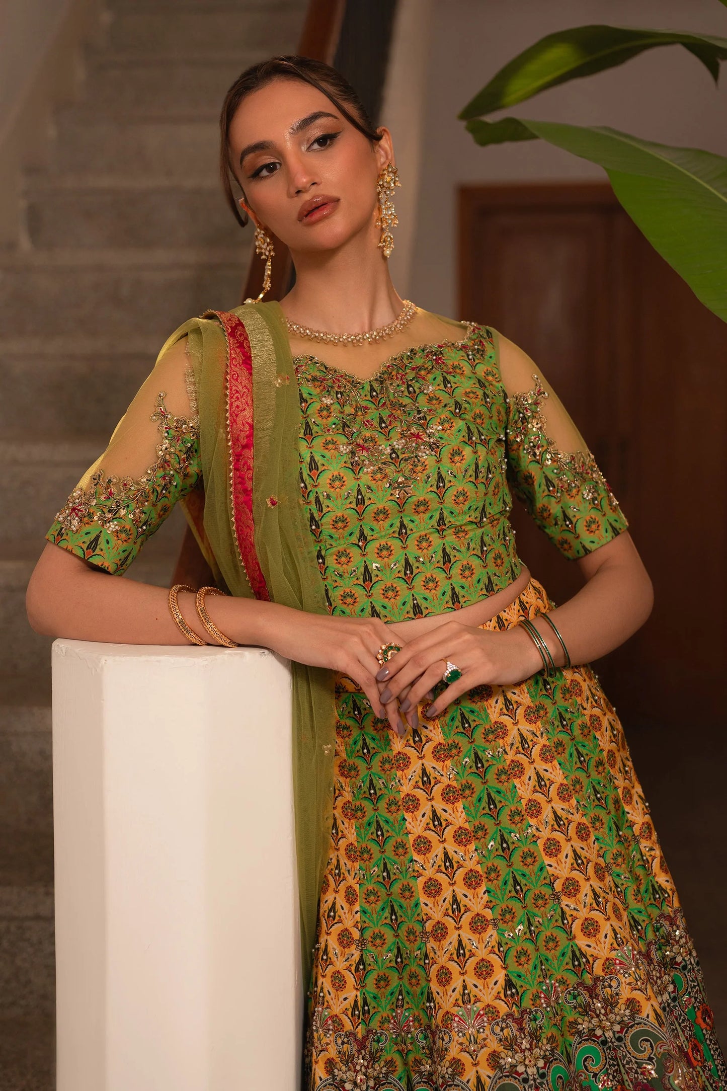 Ammara Khan Ronaq'25 - Multi Kali Lehnga Choli