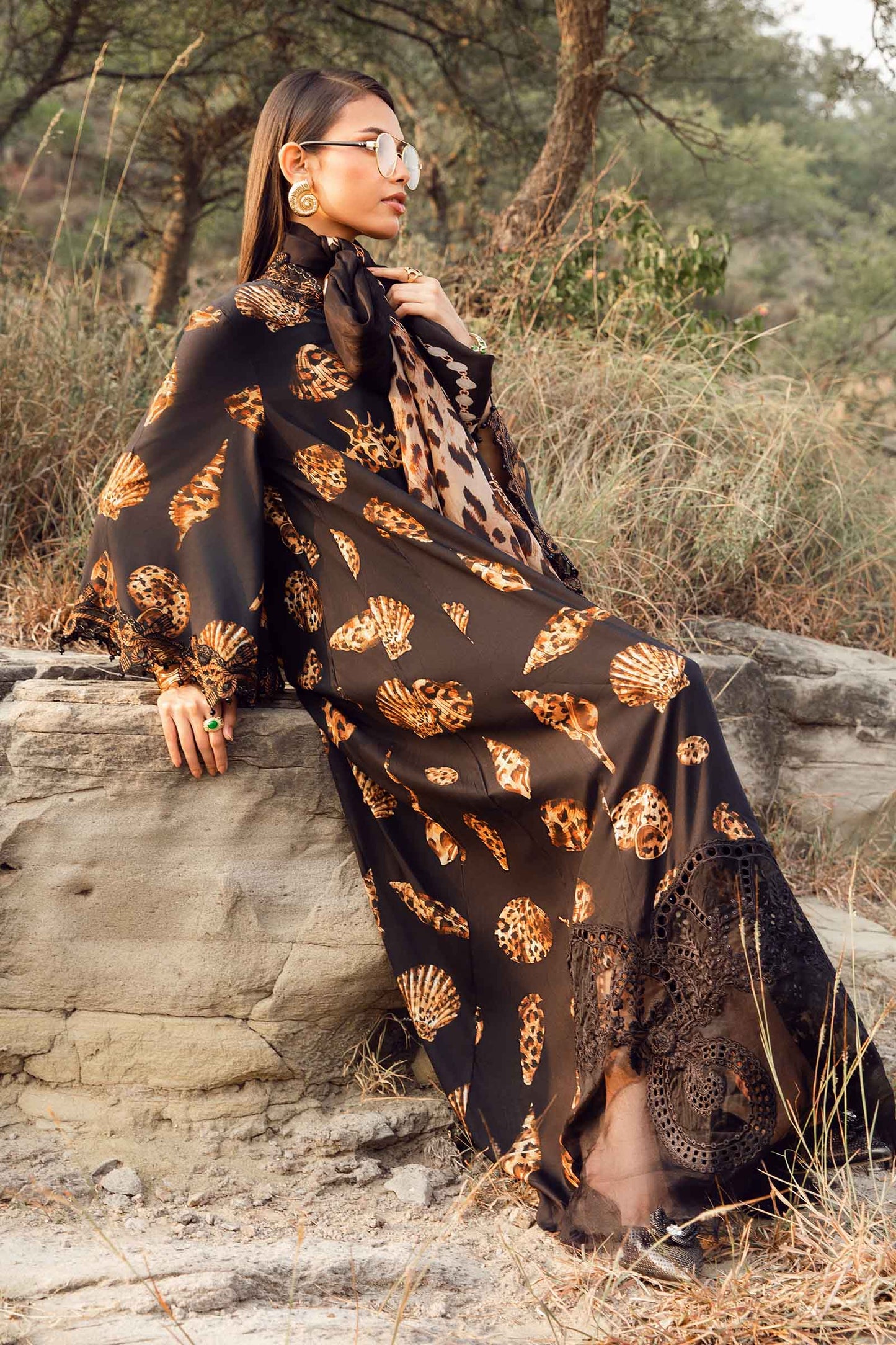Maria.B Mprints'24 - 3 Piece Unstitched Printed Linen Suit | MPT-2410-B