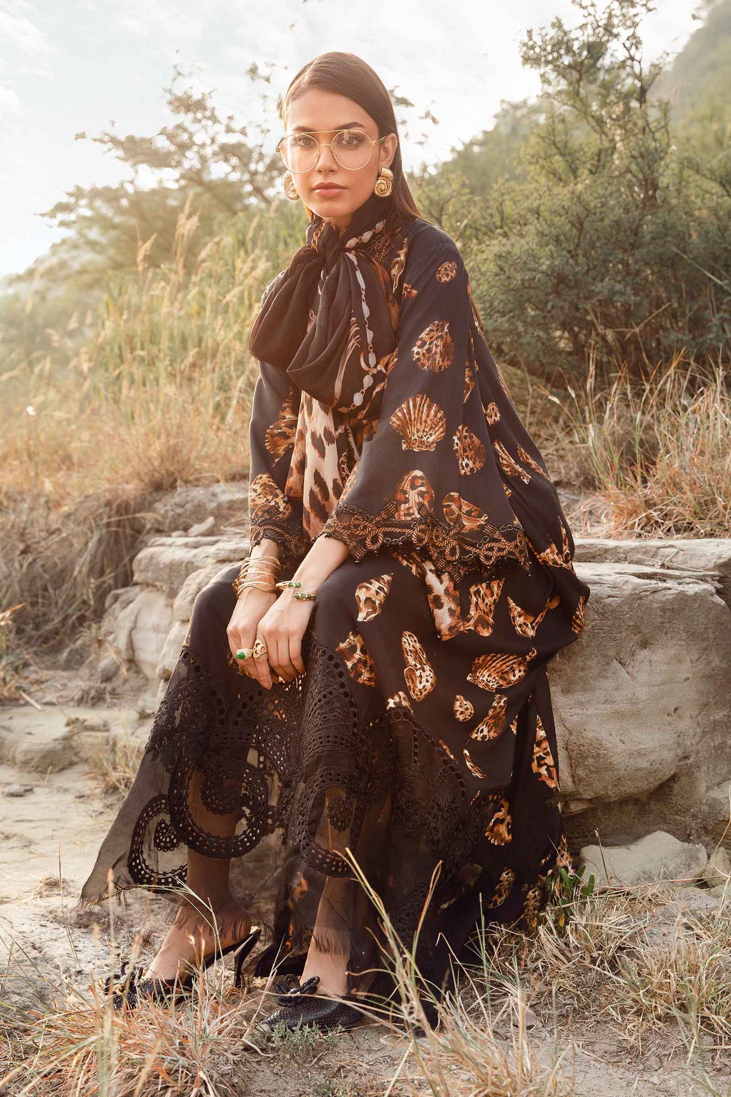 Maria.B Mprints'24 - 3 Piece Unstitched Printed Linen Suit | MPT-2410-B