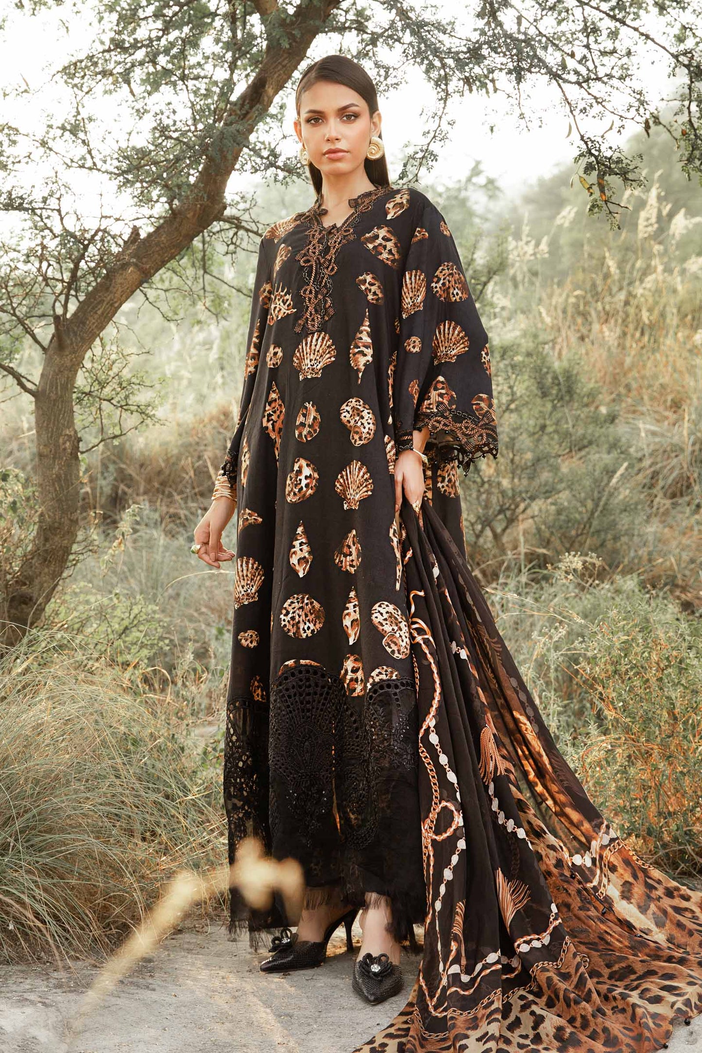 Maria.B Mprints'24 - 3 Piece Unstitched Printed Linen Suit | MPT-2410-B