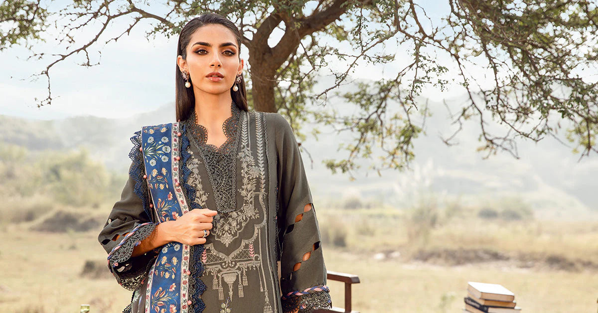 Maria.B Mprints'24 - 3 Piece Unstitched Printed Linen Suit | MPT-2401-A