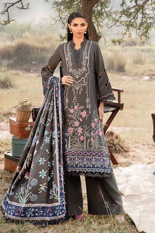 Maria.B Mprints'24 - 3 Piece Unstitched Printed Linen Suit | MPT-2401-A