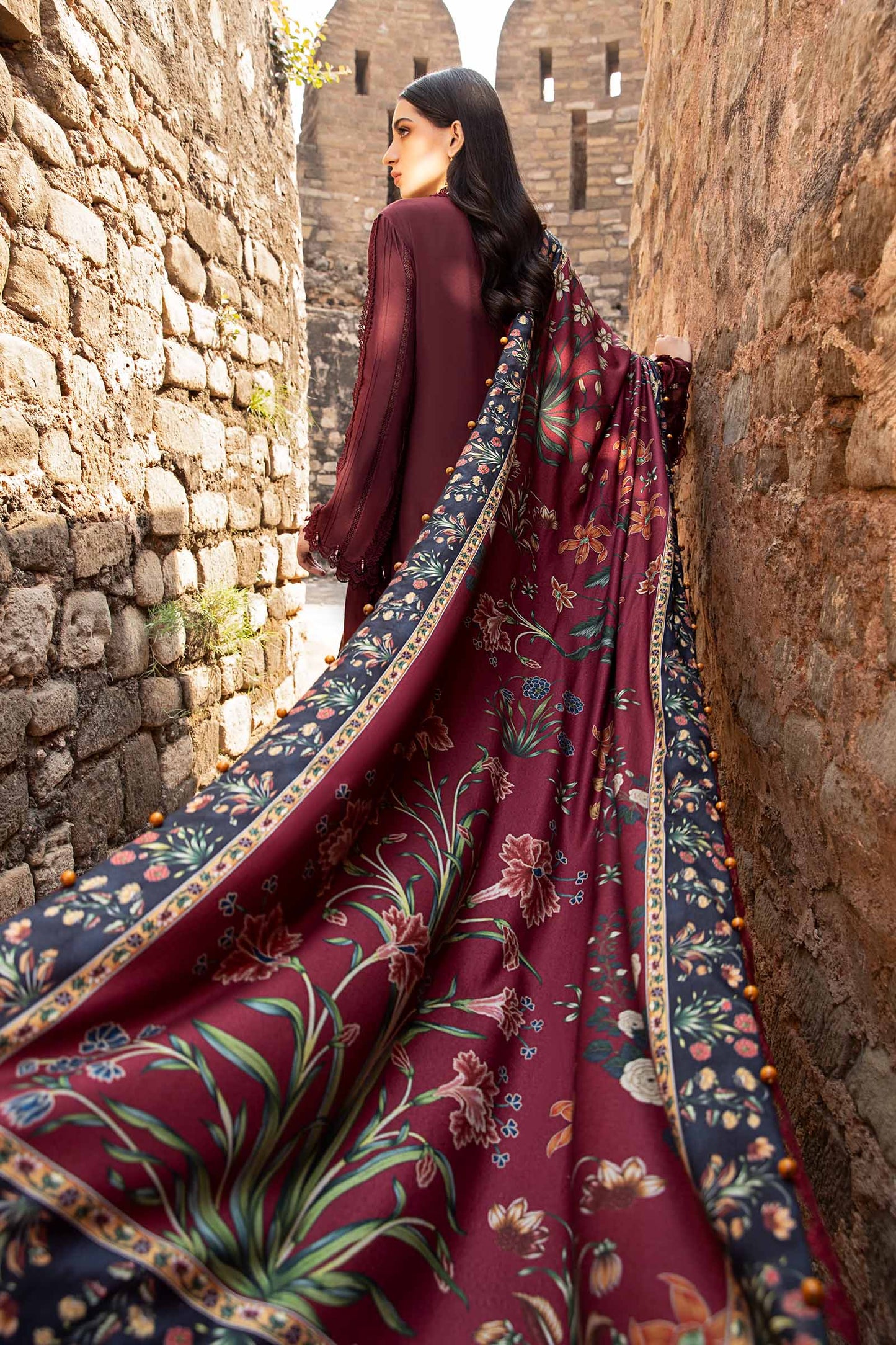 Maria.B Mprints'24 - 3 Piece Unstitched Printed Linen Suit | MPT-2401-B