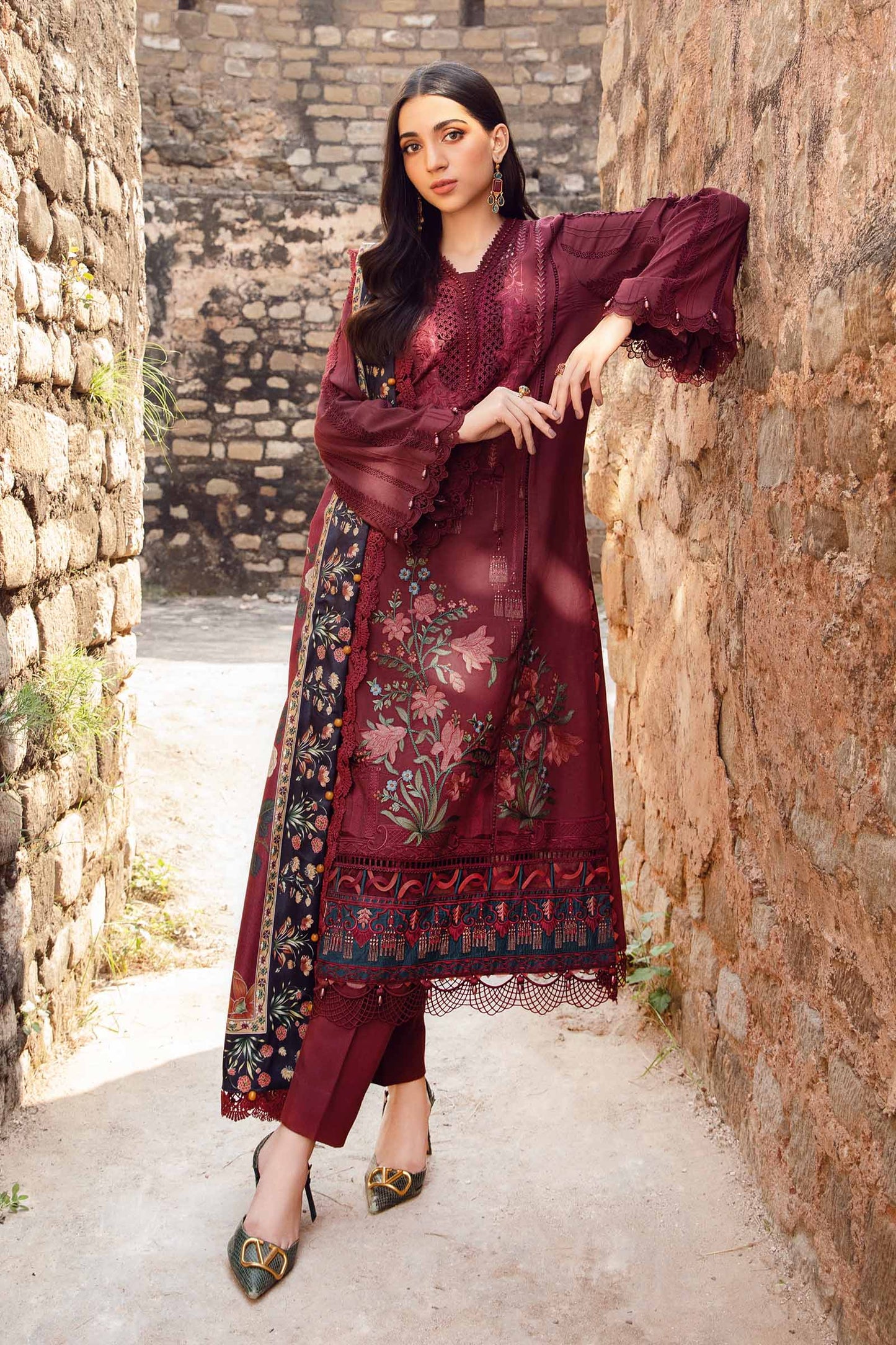 Maria.B Mprints'24 - 3 Piece Unstitched Printed Linen Suit | MPT-2401-B