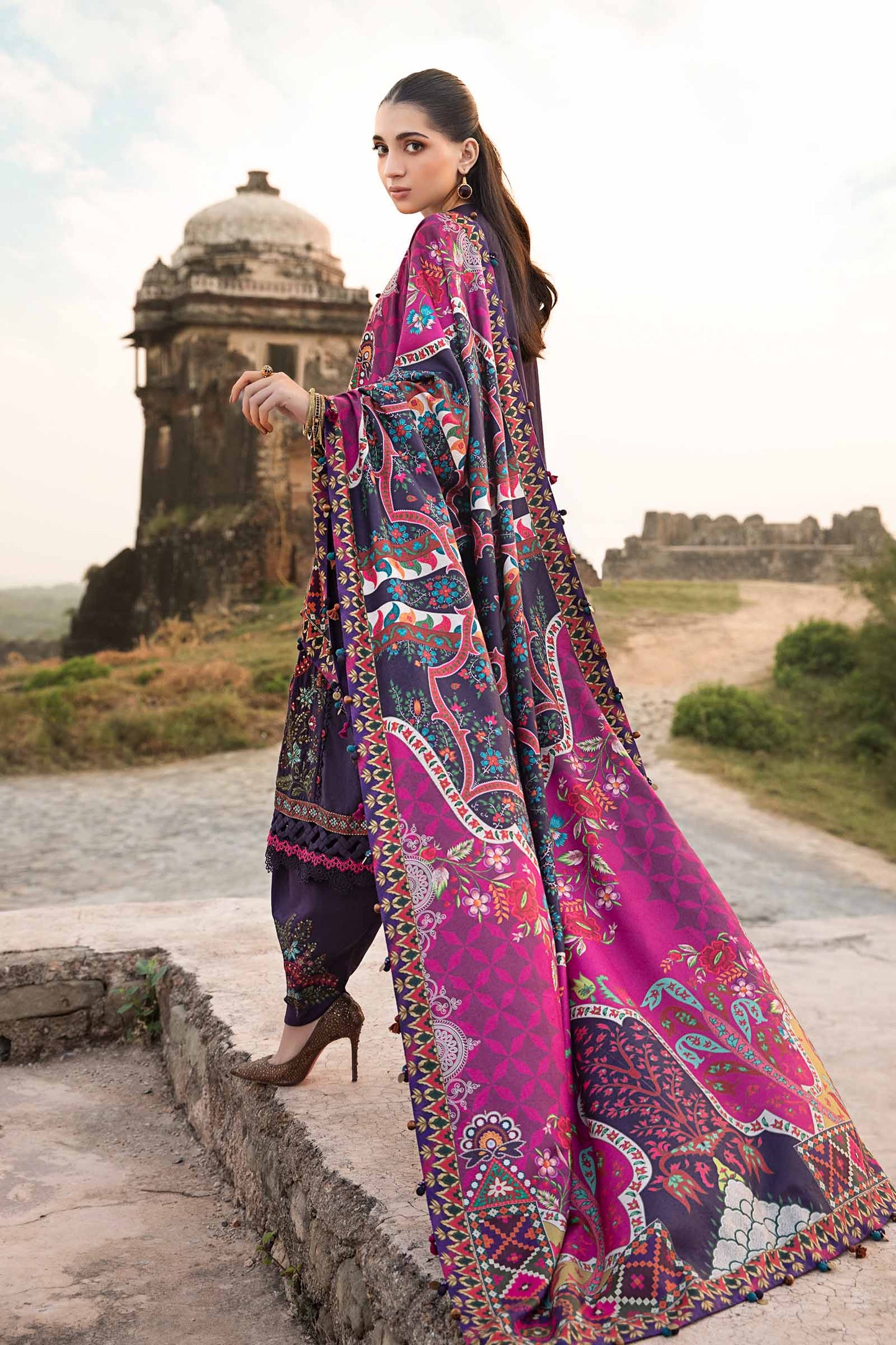 Maria.B Mprints'24 - 3 Piece Unstitched Printed Linen Suit | MPT-2402-A