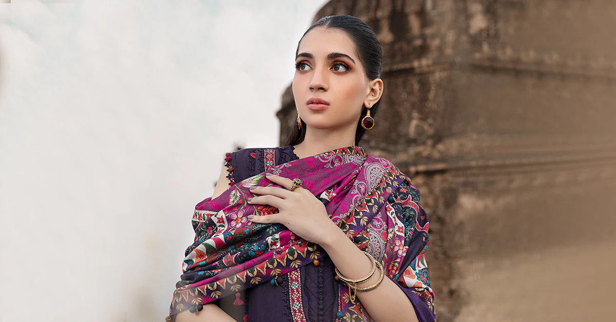 Maria.B Mprints'24 - 3 Piece Unstitched Printed Linen Suit | MPT-2402-A
