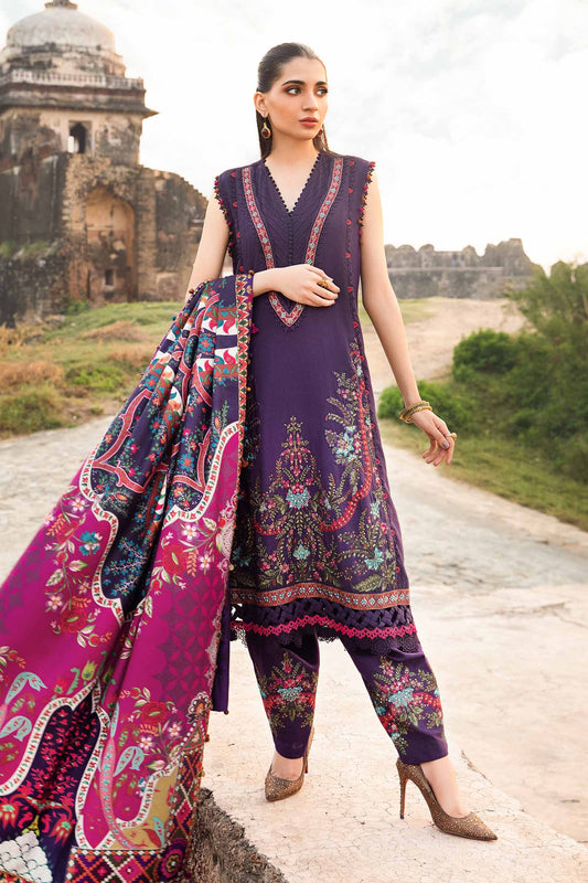 Maria.B Mprints'24 - 3 Piece Unstitched Printed Linen Suit | MPT-2402-A