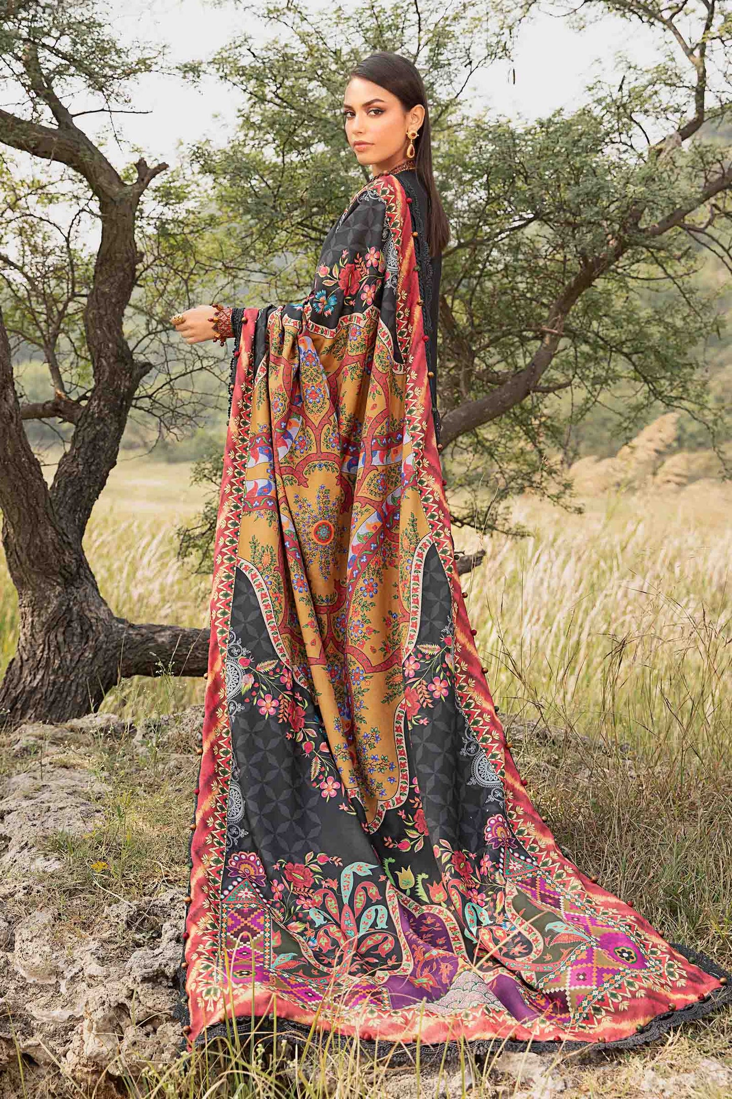 Maria.B Mprints'24 - 3 Piece Unstitched Printed Linen Suit | MPT-2402-B