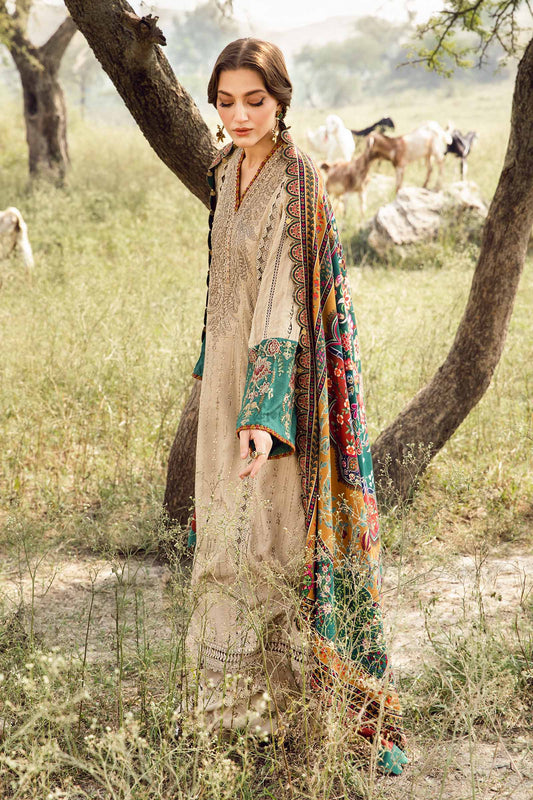 Maria.B Mprints'24 - 3 Piece Unstitched Printed Linen Suit | MPT-2407-A