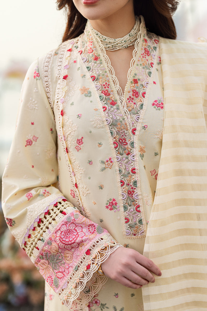 Qalamkar Luxury Lawn | Sahil 2025 | FK-14 SCARLETT