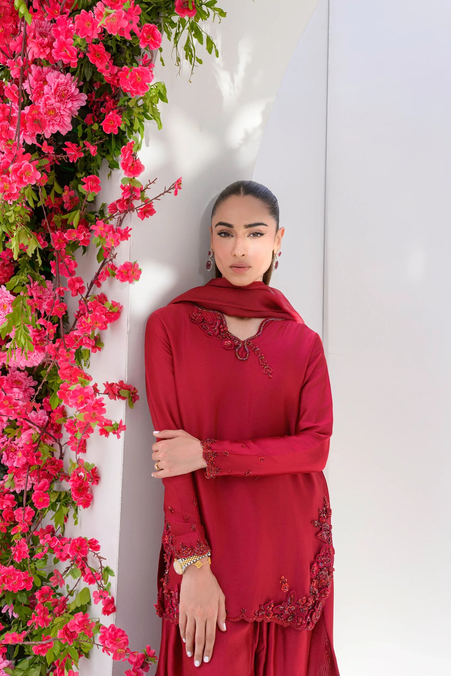 Flairs Studio Stelle Eid Edit II'25- Red Velvet