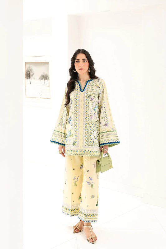 Zaib Staycation '25 - BUTTER YELLOW LUXURY PRINTED 2PCS SET (NPA2-25311)