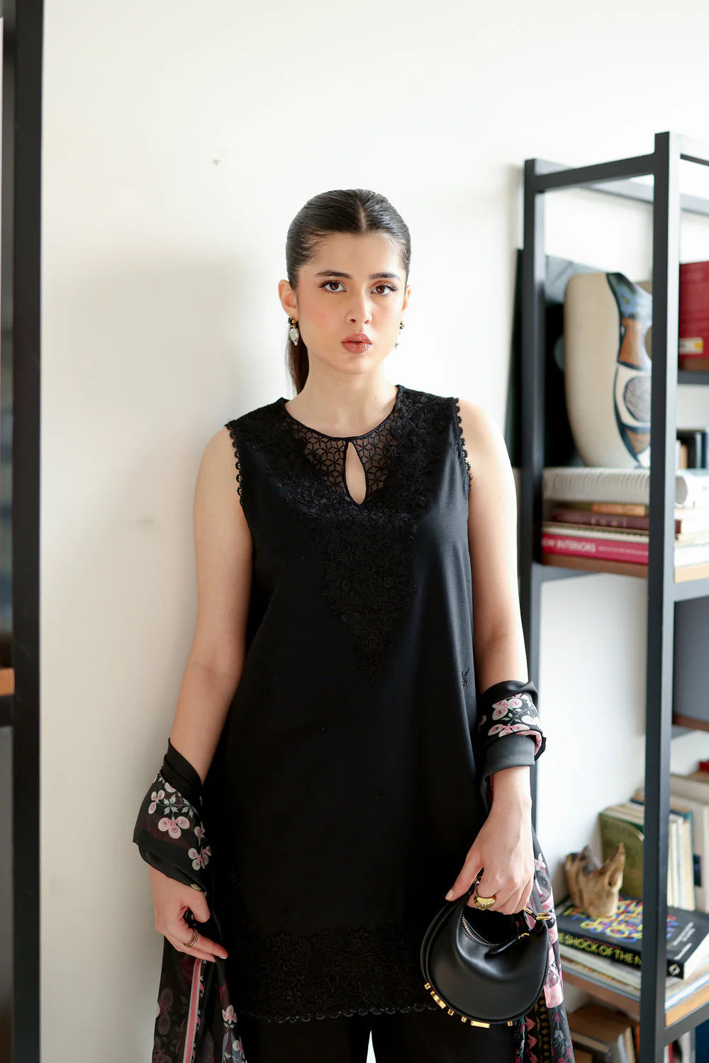 Zaib Staycation '25 - JET BLACK LUXURY EMBROIDERED 3 PCS SET (NPA3-25430)