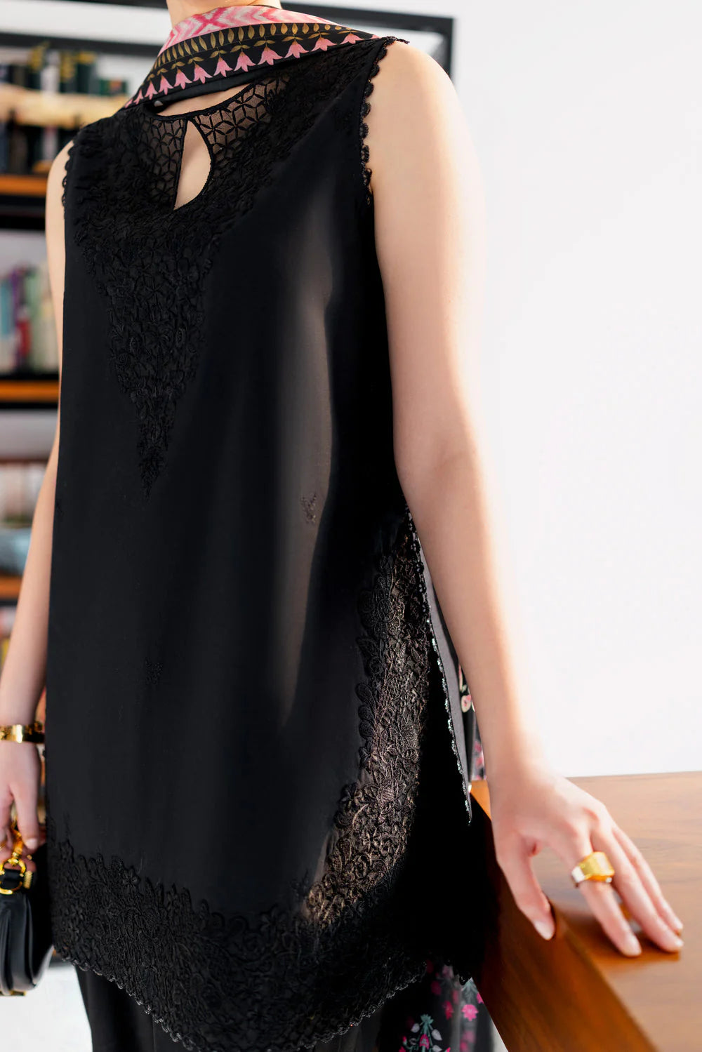 Zaib Staycation '25 - JET BLACK LUXURY EMBROIDERED 3 PCS SET (NPA3-25430)