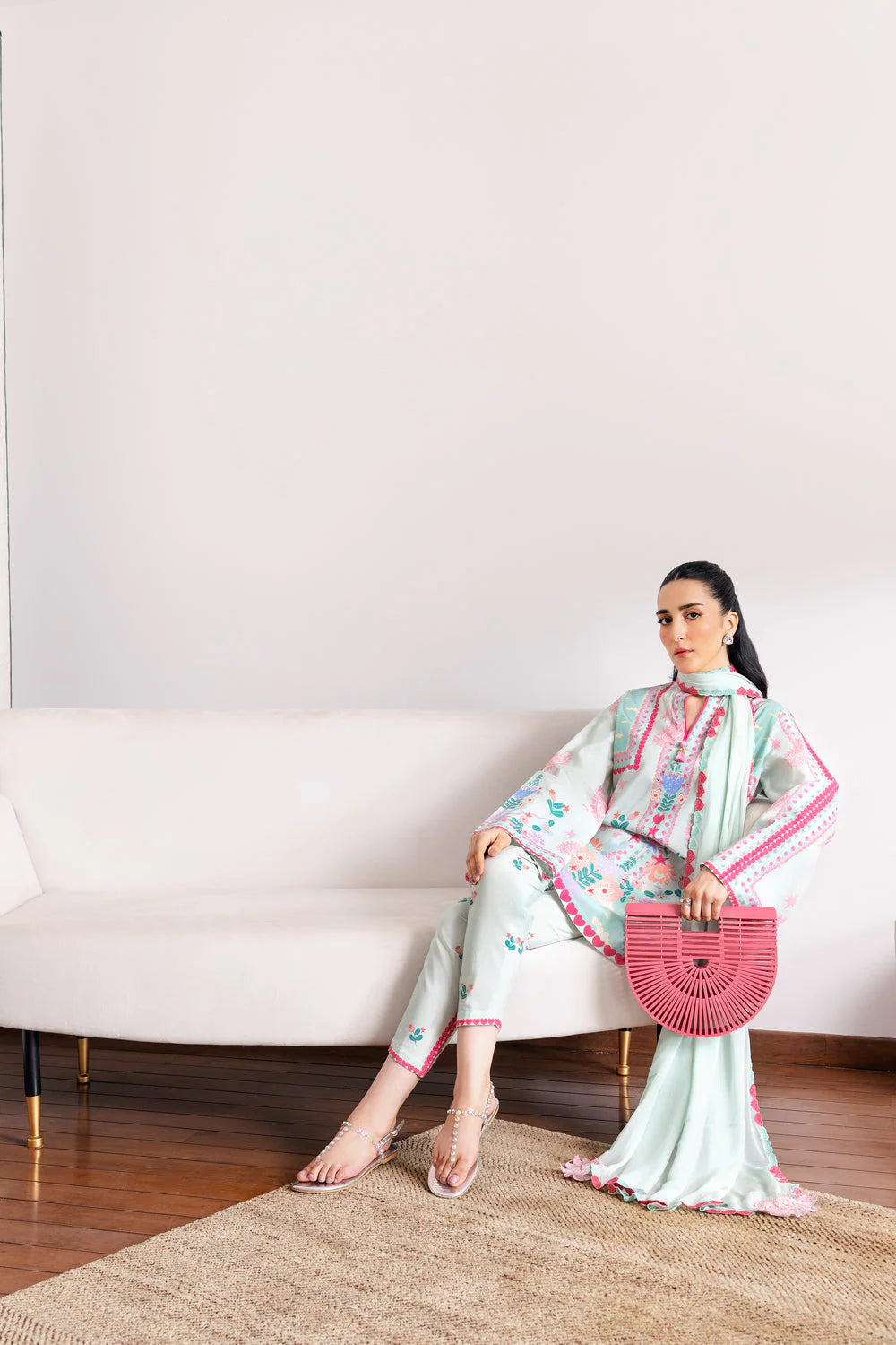 Zaib Staycation '25 - SOFT MINT GREEN LUXURY PRINTED 3PCS SET (NPA3-25432)