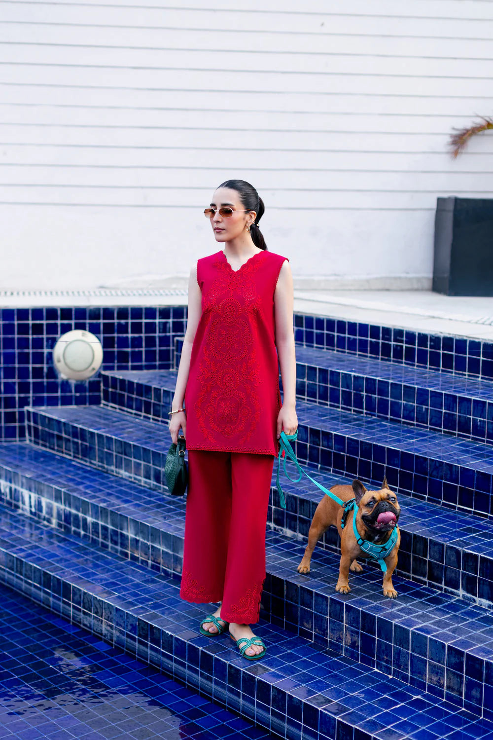 Zaib Staycation '25 - RASPBERRY RED LUXURY EMBROIDERED 2PCS SET (NPA2-25301)