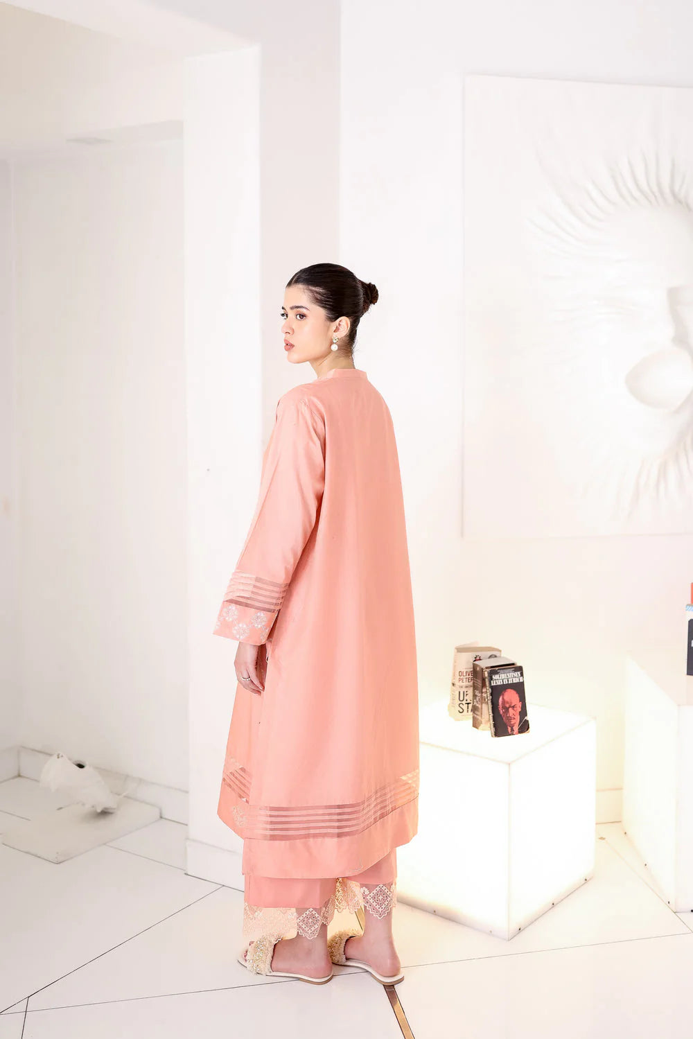 Zaib Staycation '25 - PEACHY PINK LUXURY EMBROIDERED 2PCS SET (NPA2-25306)