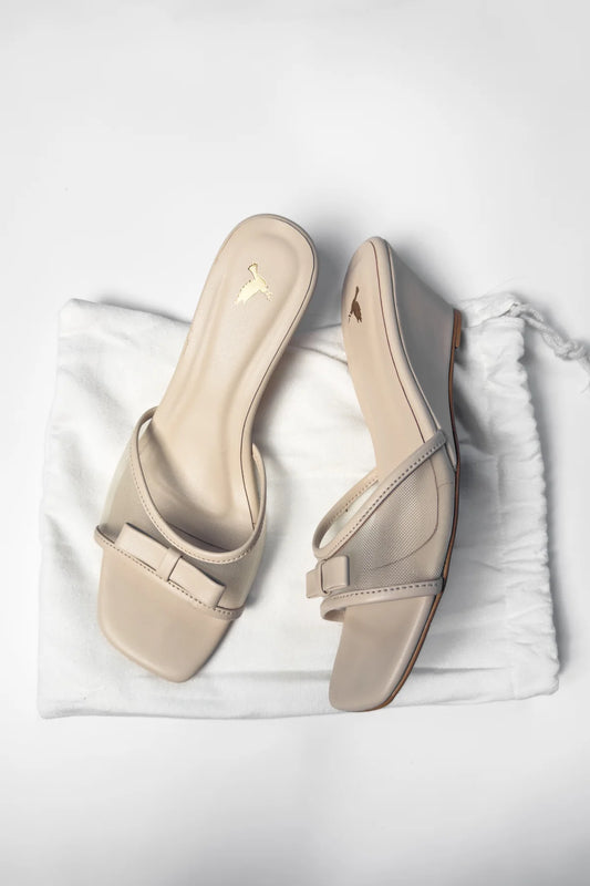 SAND TIED MESH WEDGE HEELED SANDAL (ZBN 25002)