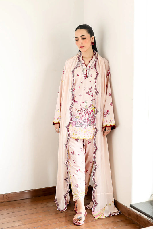 Zaib Staycation '25 - BLUSH PINK LUXURY PRINTED 3PCS SET (NPA3-25433)