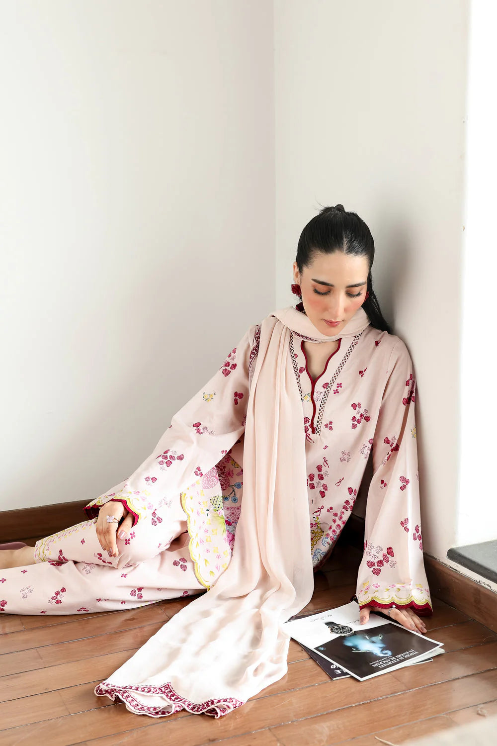 Zaib Staycation '25 - BLUSH PINK LUXURY PRINTED 3PCS SET (NPA3-25433)