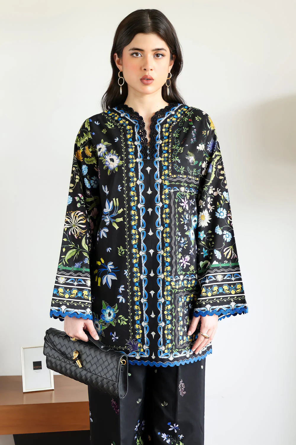 Zaib Staycation '25 - BLACK LUXURY PRINTED 2PCS SET (NPA2-25309)