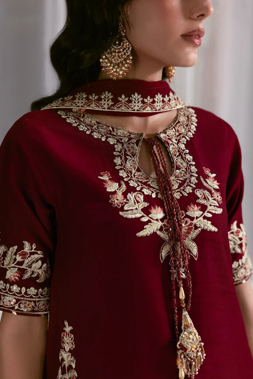MAROON FARSHI LUXURY WEDDING EDIT 2025 (NPA3-25435) | ZAIB
