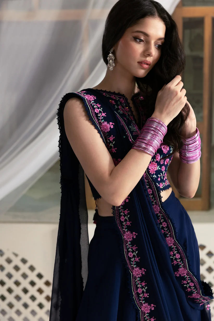 NAVY BLUE LEHENGA CHOLI WEDDING EDIT 2025 (NPA3-25434) | ZAIB
