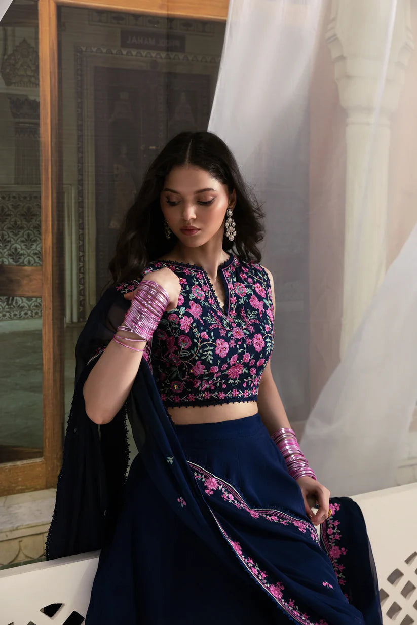 NAVY BLUE LEHENGA CHOLI WEDDING EDIT 2025 (NPA3-25434) | ZAIB