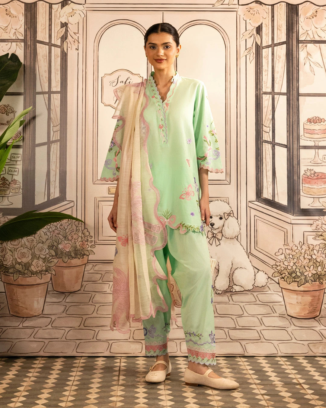 Sana Safinaz Safi And Me Summer Pret '26 - Pistachio Butter - Dupatta
