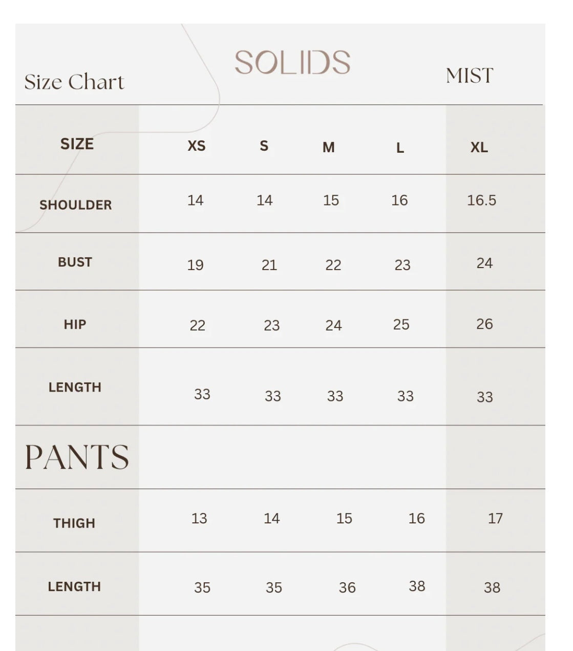 MIST | SOLIDS