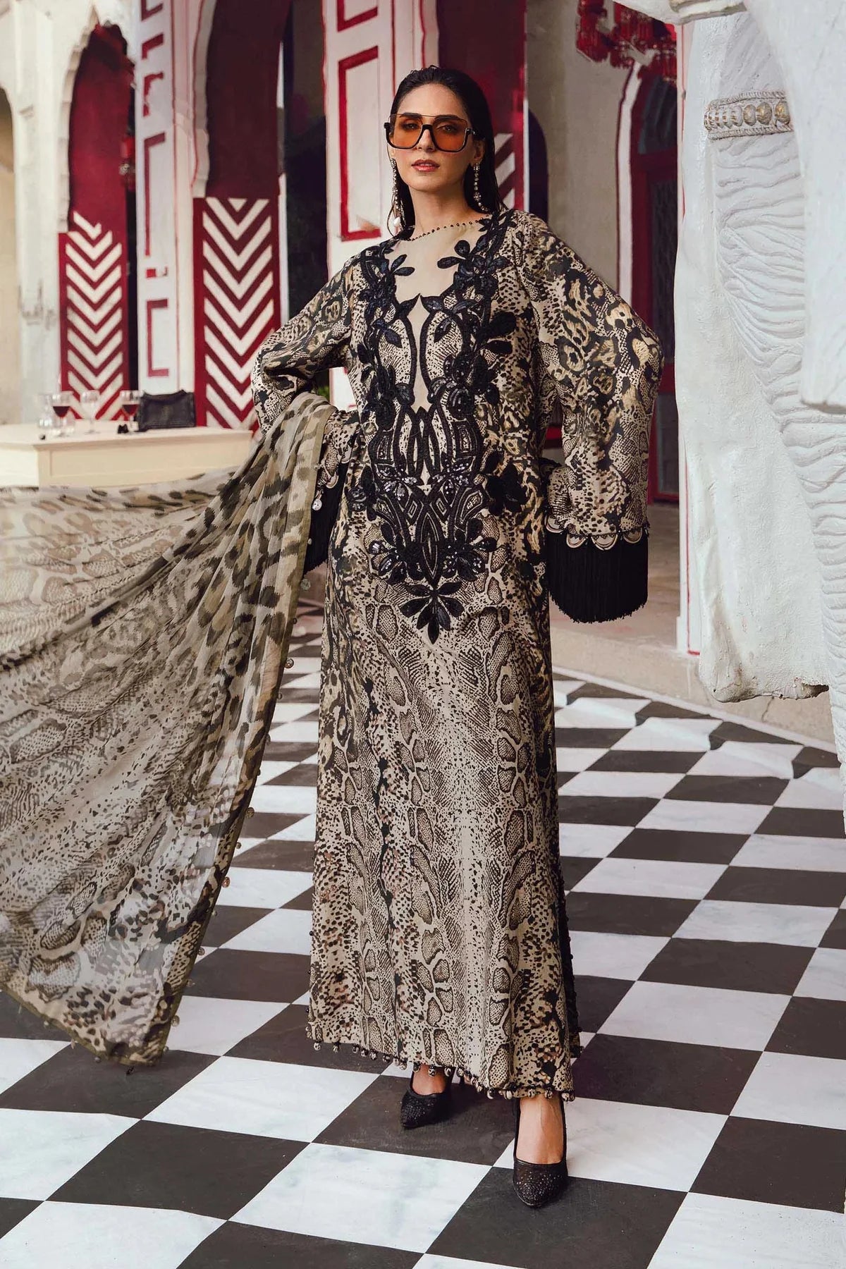 Maria.B M-Prints Unstitched '25 - Embroidered Linen Suit | MPT-2702-B