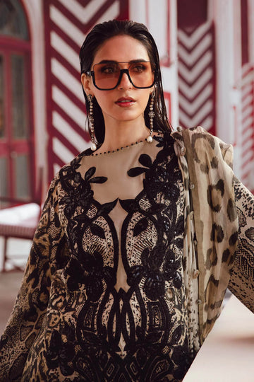 Maria.B M-Prints Unstitched '25 - Embroidered Linen Suit | MPT-2702-B