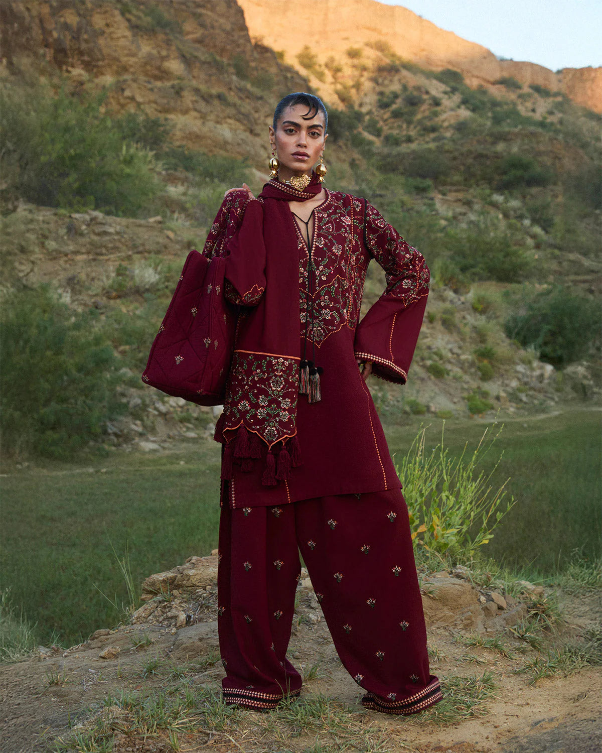 Jugnu Womenswear - AW24 - Rosso - Scarf