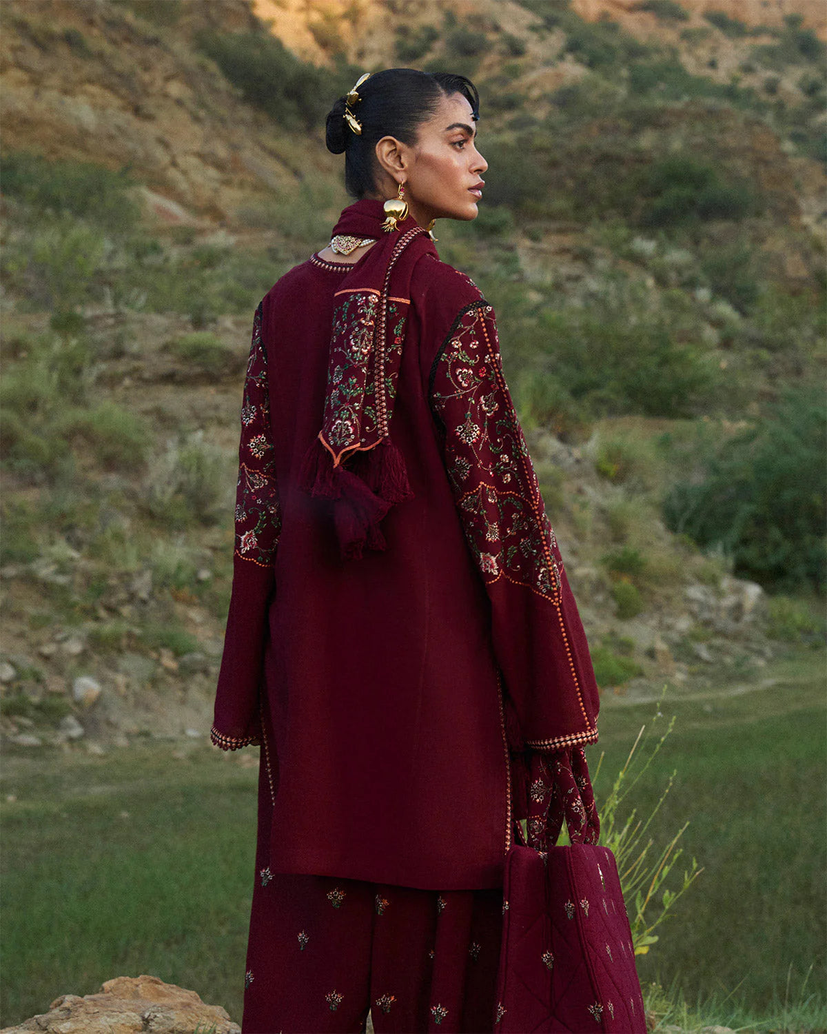 Jugnu Womenswear - AW24 - Rosso - Scarf