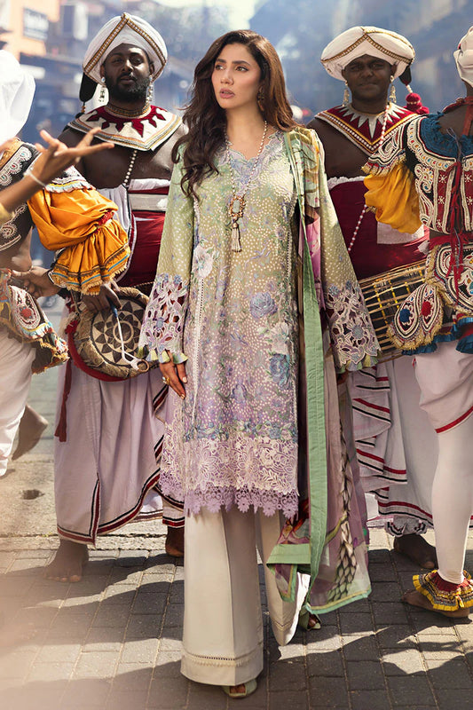 Mahira Khan Manaram Luxury Lawn’25 by Mushq | Glittering Grace