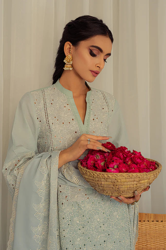 BLUE IVY-3PC CHIKAN KARI LAWN SUIT