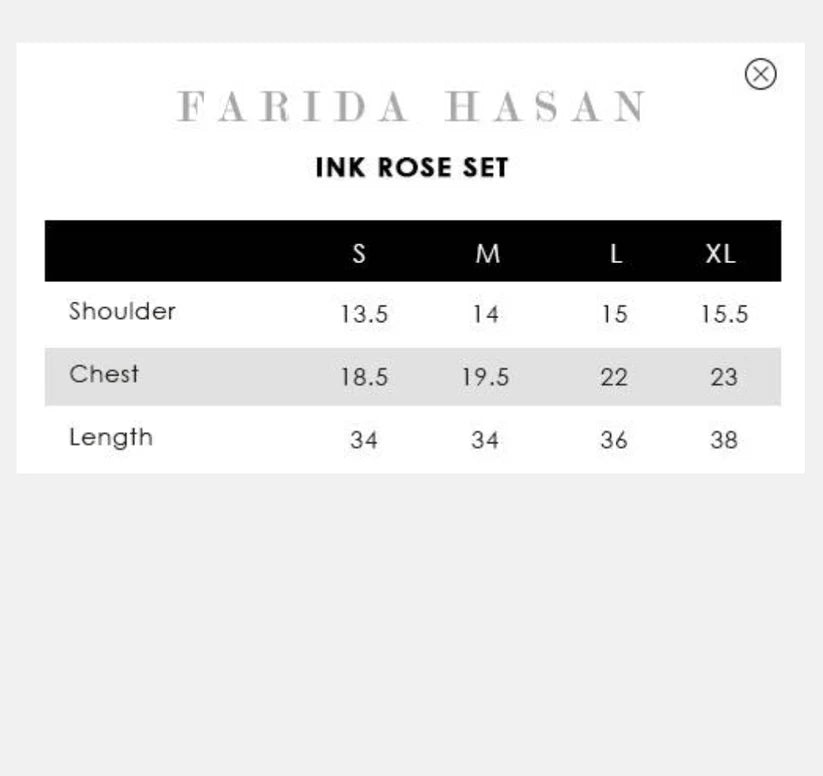 Ink Rose Shirt and Pants | Eid Edit '26 | FARIDA HASAN