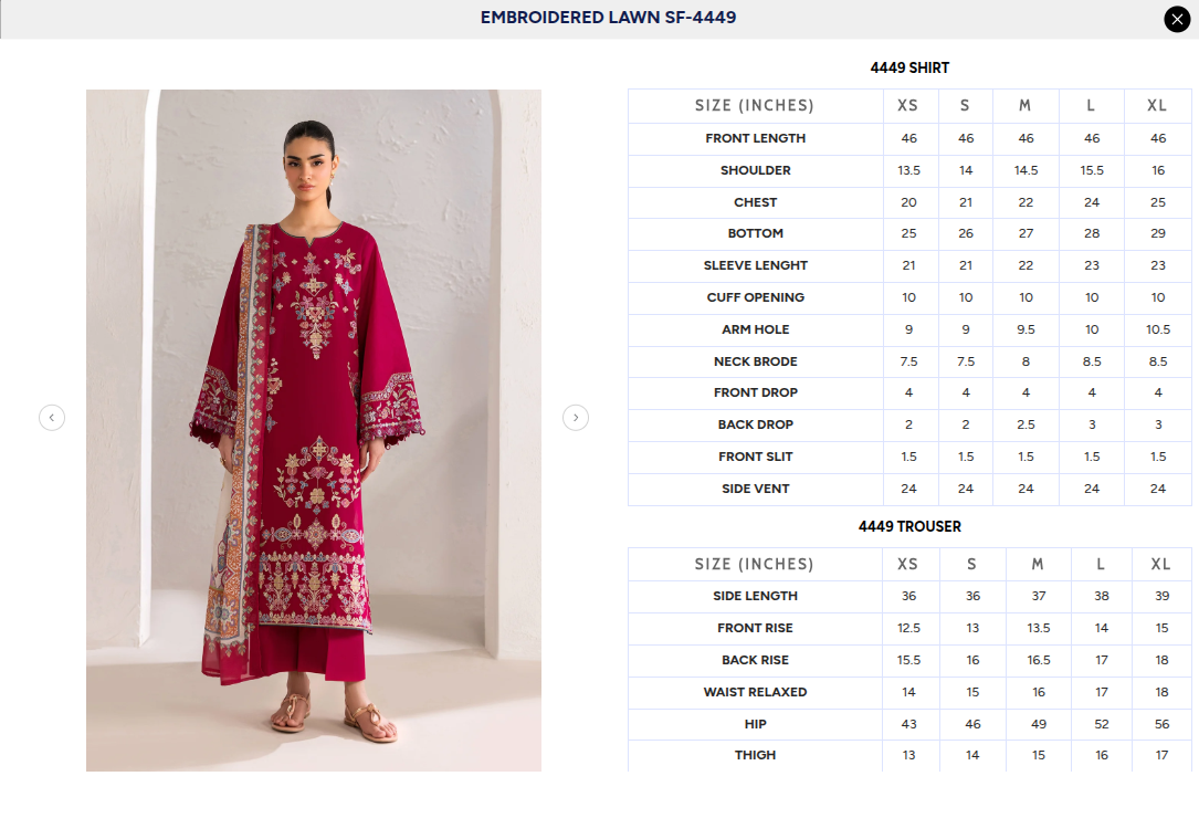 BAROQUE | EMBROIDERED LAWN SF-4449