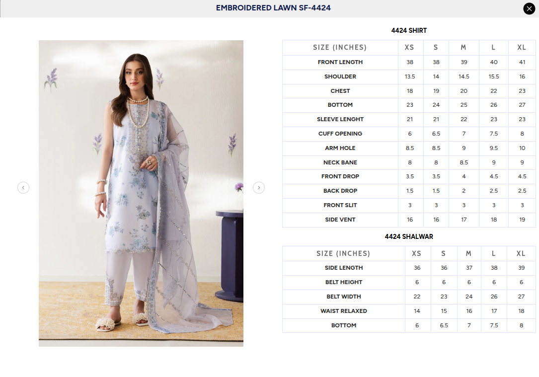 BAROQUE | EMBROIDERED LAWN SF-4424