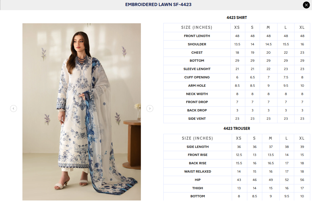 BAROQUE | EMBROIDERED LAWN SF-4423