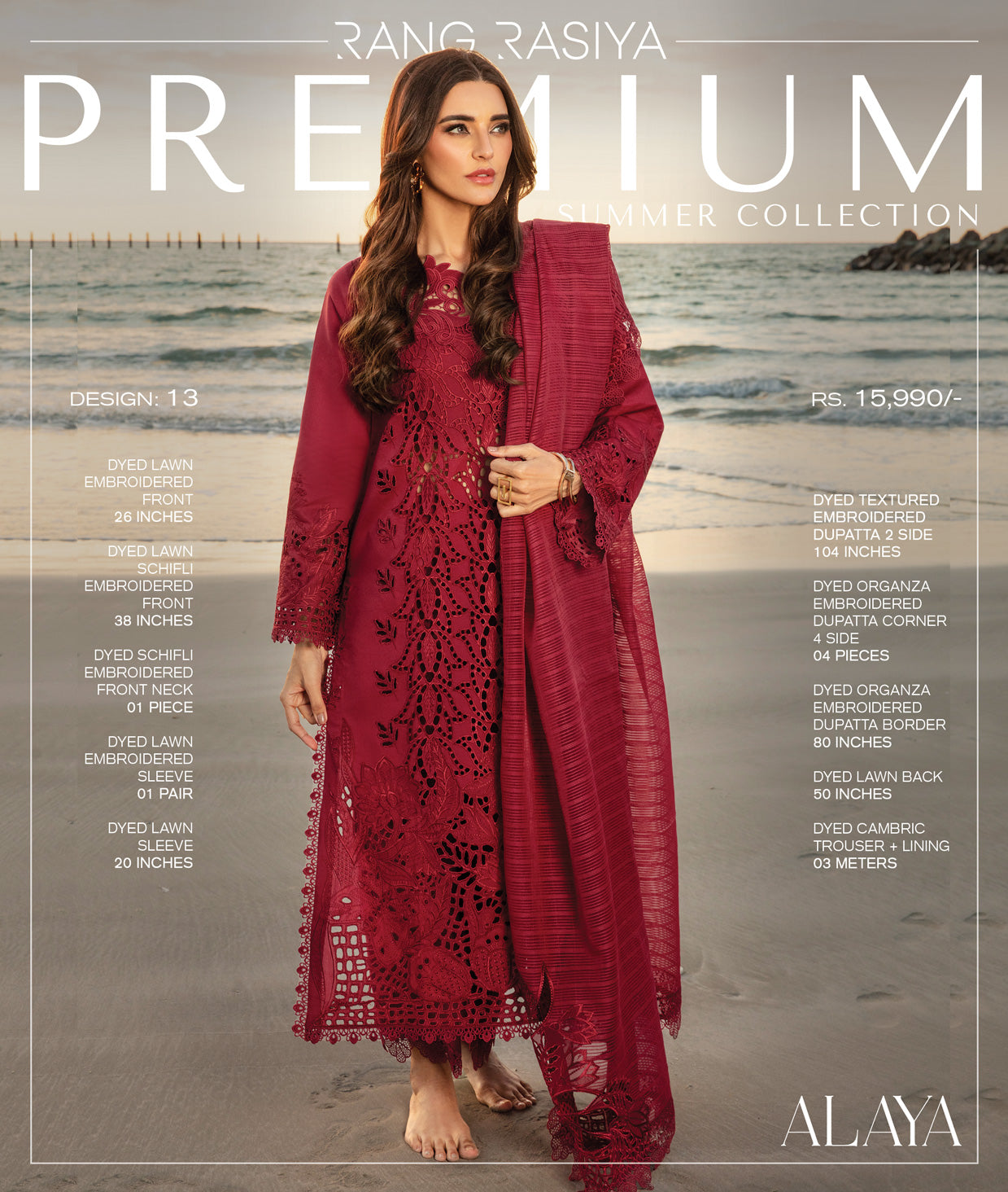 Rang Rasiya Premium Lawn 2025 | D-13