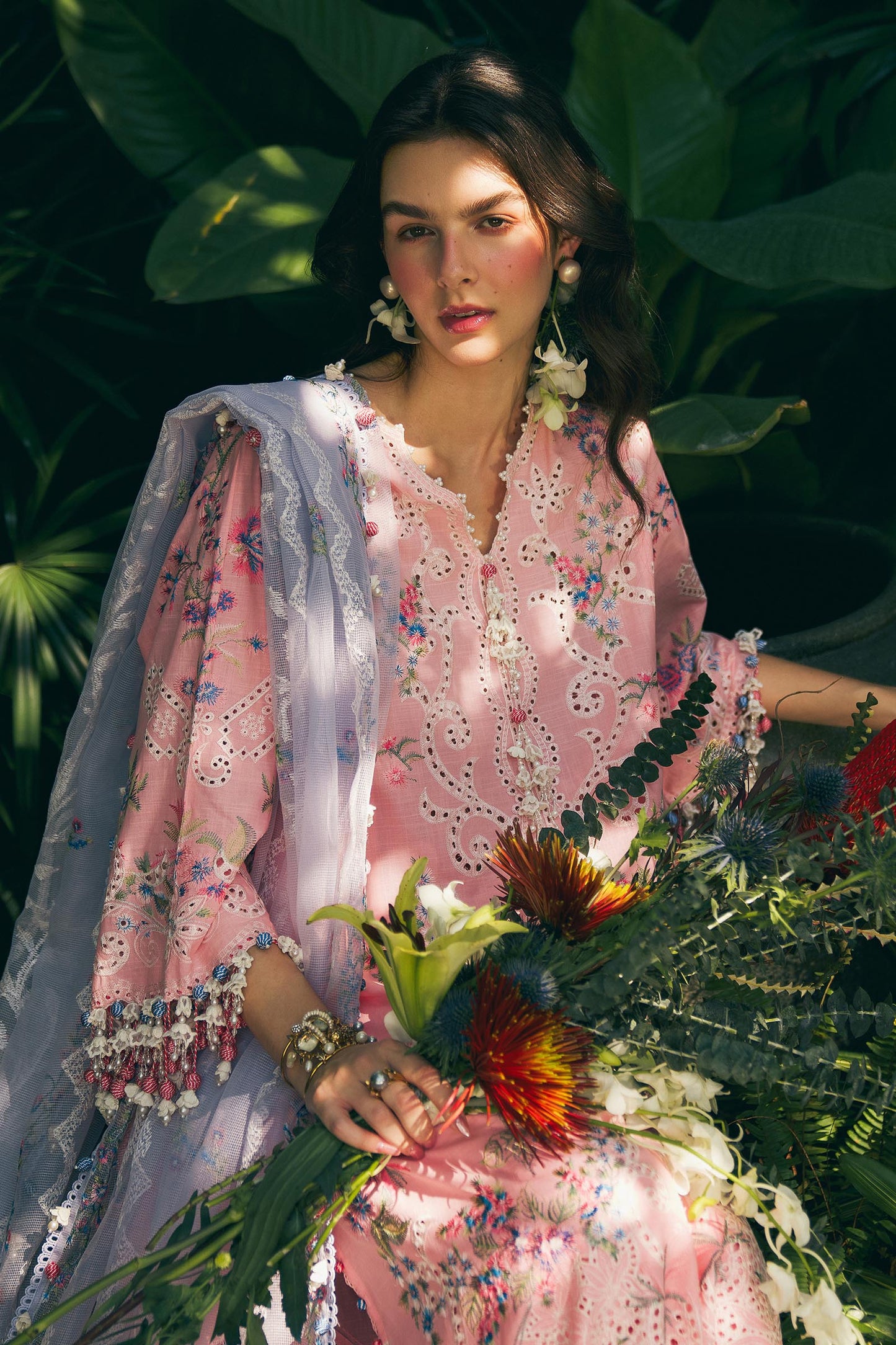 Unstitched Lawn 3 Piece Suit - Light Pink