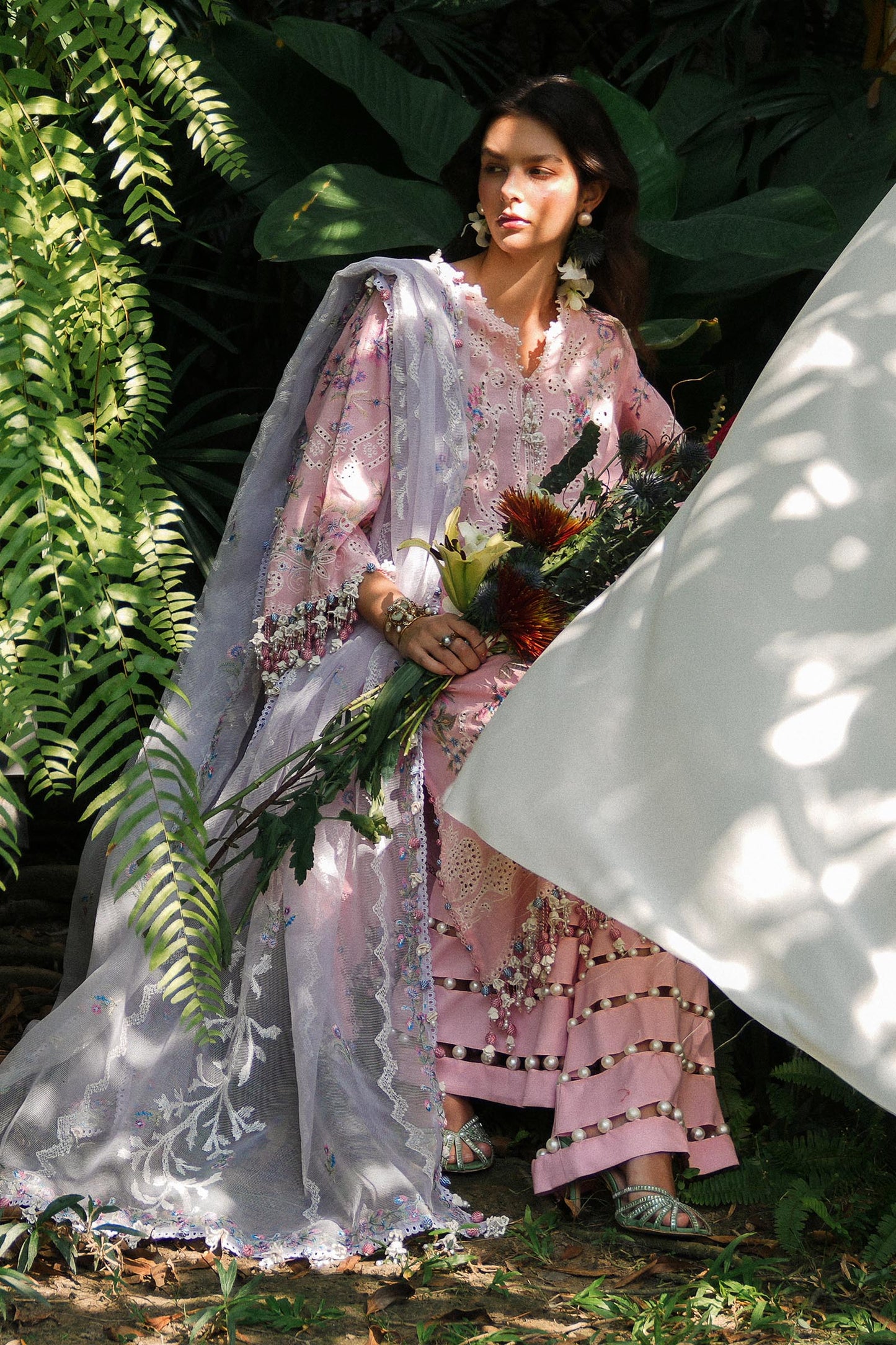 Unstitched Lawn 3 Piece Suit - Light Pink