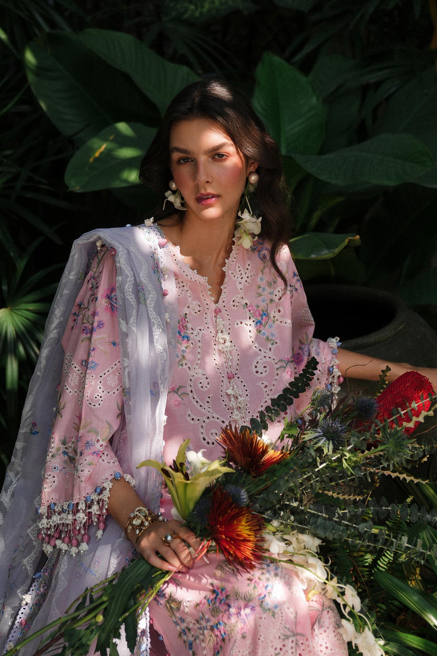 Unstitched Lawn 3 Piece Suit - Light Pink