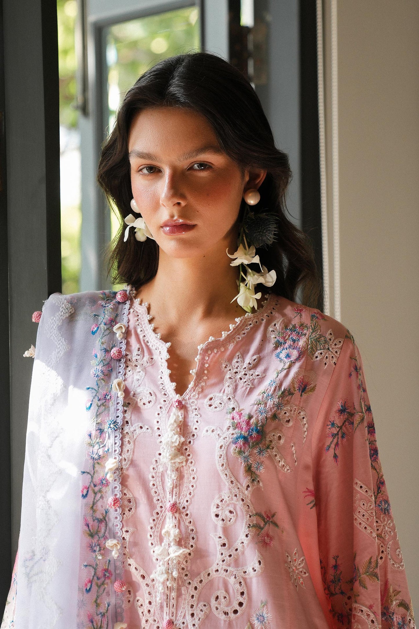 Unstitched Lawn 3 Piece Suit - Light Pink