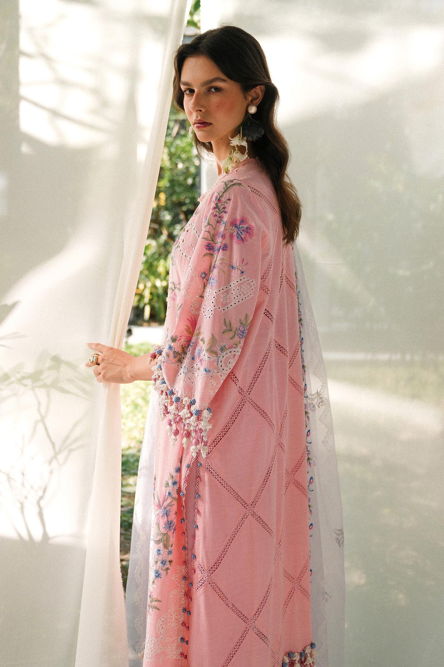 Unstitched Lawn 3 Piece Suit - Light Pink