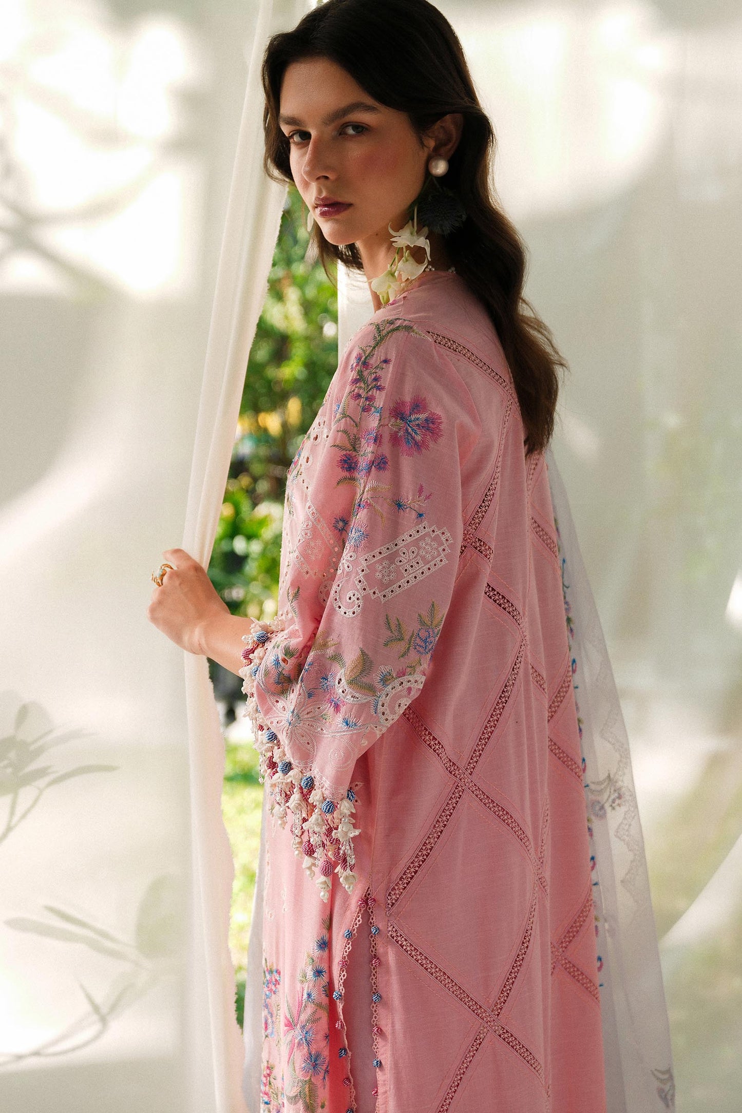Unstitched Lawn 3 Piece Suit - Light Pink