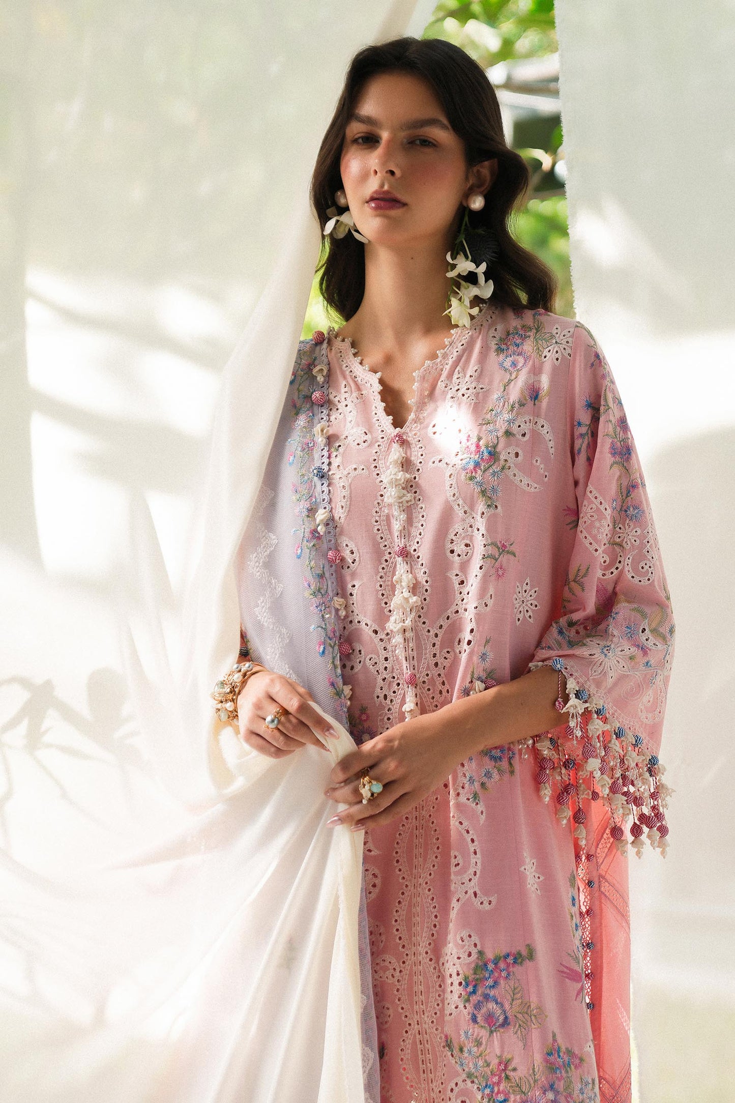 Unstitched Lawn 3 Piece Suit - Light Pink